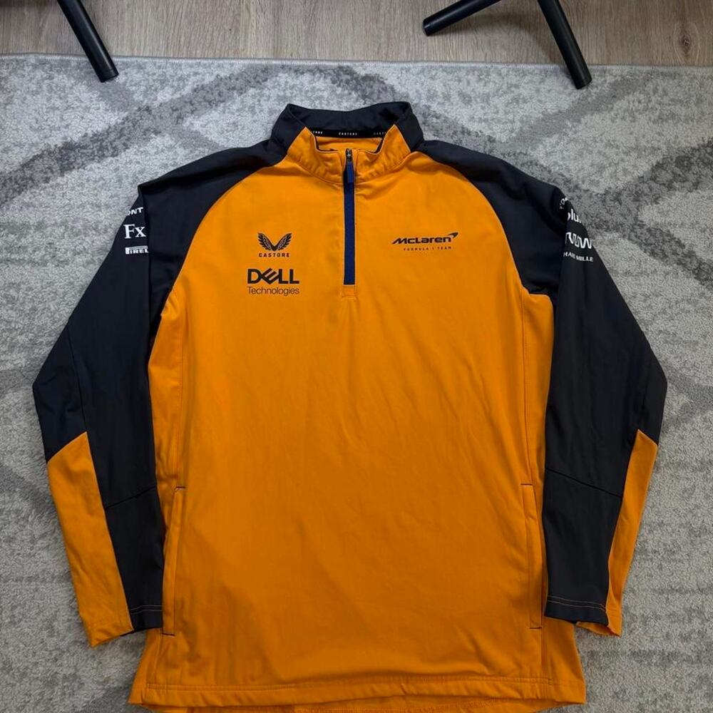 Castore McLaren F1 Team Quarter Zip Pullover Jacket Mens Medium Orange